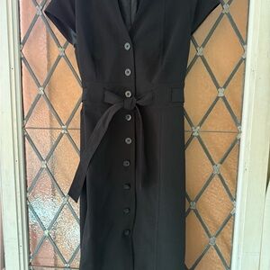 Calvin Klein Black Button-Down Midi Dress